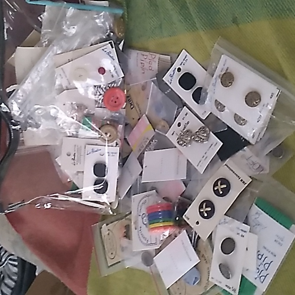 Huge Lot of Vintage Assorted Buttons & Sewing Notions